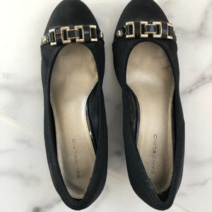 Black Bandolino Buckled Wedge Heels